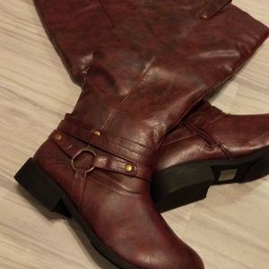 Wine riding boots size 7.5